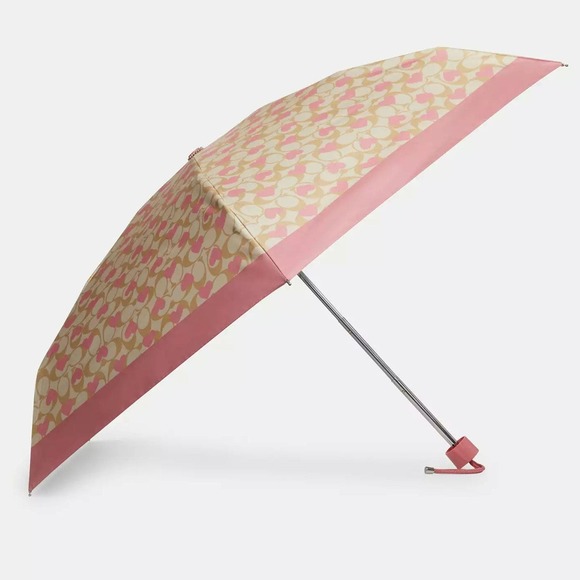 COACH MINI UMBRELLA IN SIGNATURE HEART PRINT - Picture 1 of 1